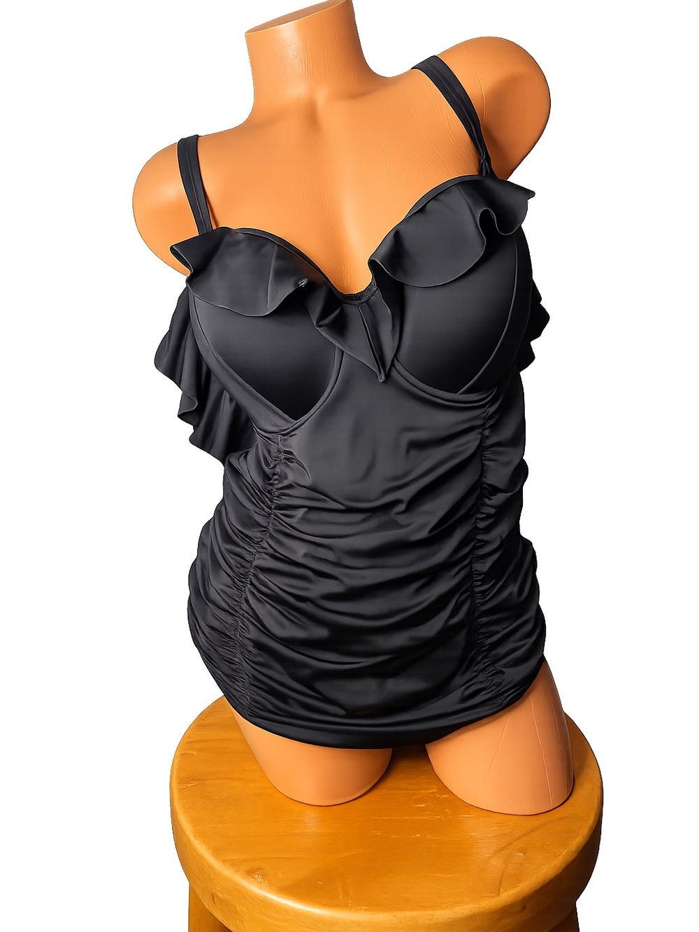 TORRID Black Ruffle One-Piece Swimsuit Off-Shoulder 3X